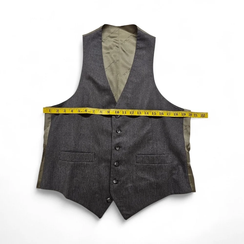 Oscar De La Renta Wool Pinstripe Dress Vest Classic Formal Waistcoat Size Med
